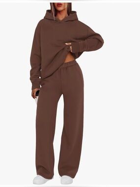 Hoodie and Wide-Leg Sweat Set